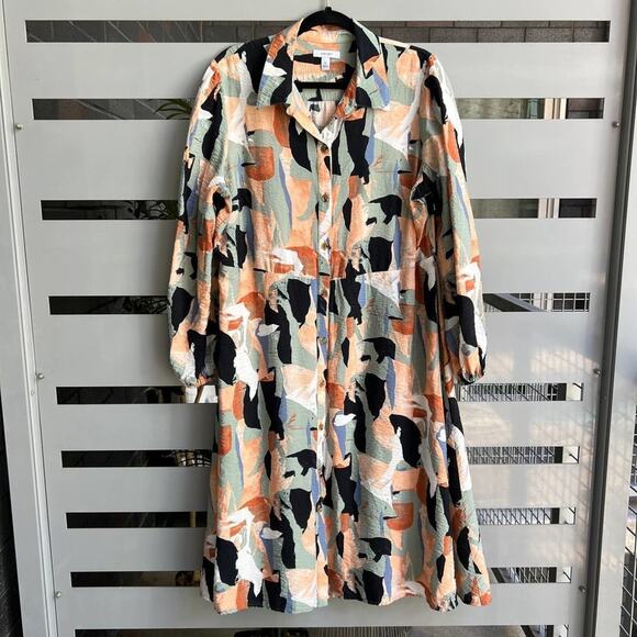 Nine West Multicolor Abstract Mini Dress Size XL - Picture 2 of 6